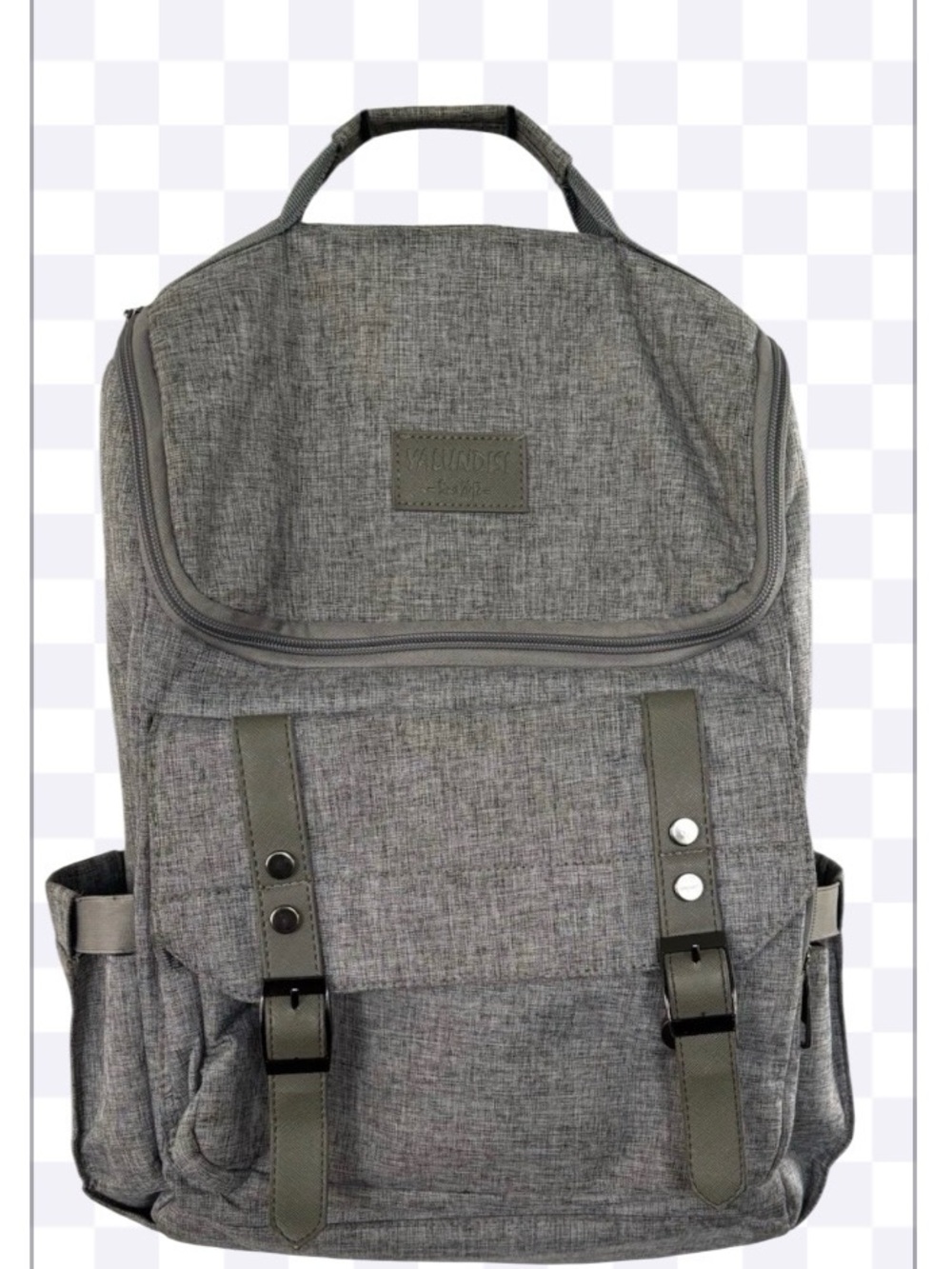 Yalundisi Grey Everyday Travel Backpack with Strap Details New without tags.